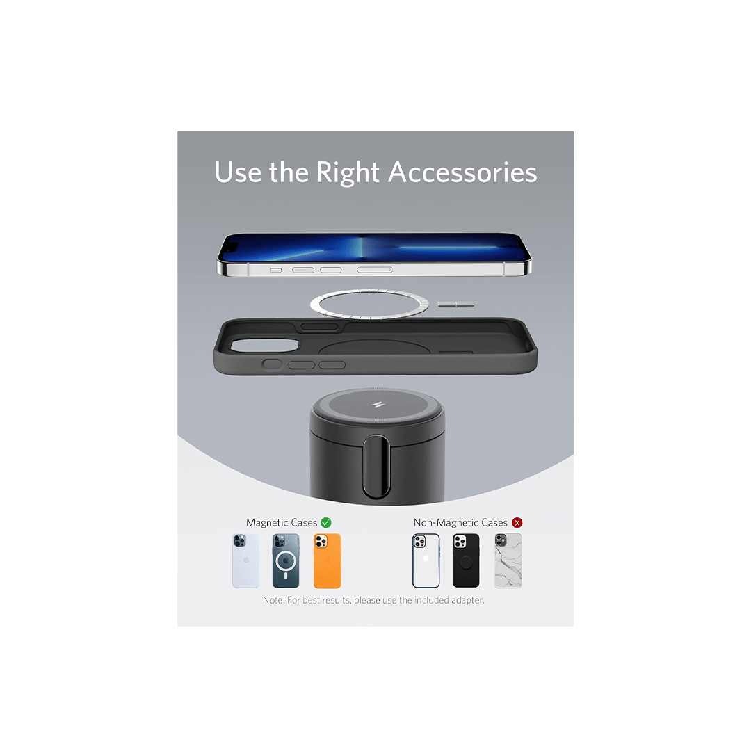 Anker 623 MagGo 2-in-1 Magnetic Wireless Charger & Mount - Black in Qatar Anker 623 MagGo 2-in-1 Magnetic Wireless Charger & Mount - Black in Qatar